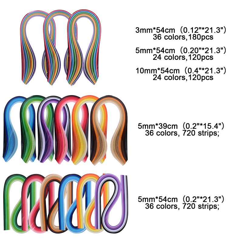 YURROAD Quilling Kit with 1860 Paper Strips 39cm/54cm and Quilling Tools Like Quilling Pen Slotted Tool Paper Rolling Electric Pen Template Board Quilling DIY Tool Grid Guide Paper Design Drawings Scissors - Image 3